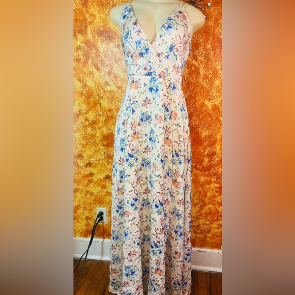SHEIN Dresses & Skirts - SHEIN Floral Print Dress with Blue and Orange Accents